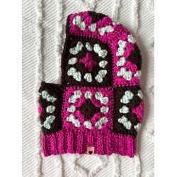 Balaclava Hood Brown Pink by Limoncello Design & Handmade