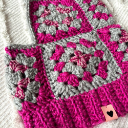 Balaclava Hood Grey Pink by Limoncello Design & Handmade