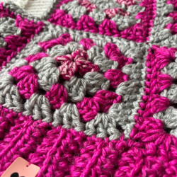 Balaclava Hood Grey Pink by Limoncello Design & Handmade