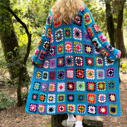 Sweater Long Patchwork Turquoise by Limoncello Design & Handmade