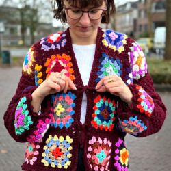 Sweater Patchwork Burgundy by Limoncello Design & Handmade