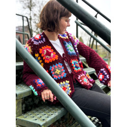 Sweater Patchwork Burgundy by Limoncello Design & Handmade