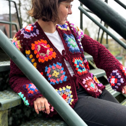 Sweater Patchwork Burgundy by Limoncello Design & Handmade