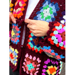 Sweater Patchwork Burgundy by Limoncello Design & Handmade
