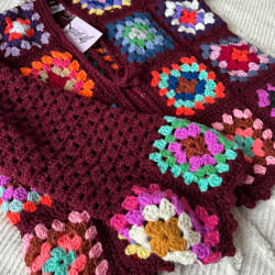 Sweater Patchwork Burgundy by Limoncello Design & Handmade