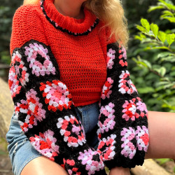 Sweater Red Poppy by Limoncello Design & Handmade
