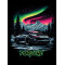 Black hoodie with unique "Aurora Porsche" graphic from Wroom Shop