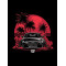 Black hoodie with unique "Blood Sun Audi Style" graphic from Wroom Shop