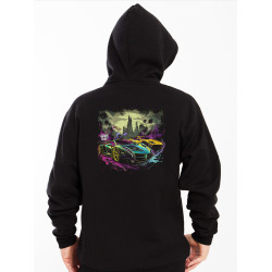 Black hoodie  "Color Flow Gotham City"  Wroom Shop