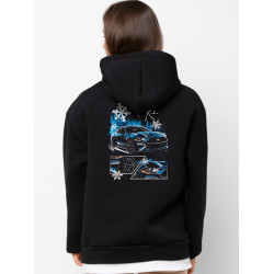 Black hoodie with unique "Ice Rider" graphic from Wroom Shop