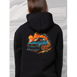 Black hoodie "Orange Power VW" Wroom Shop