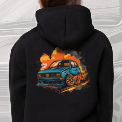 Black hoodie "Orange Power VW" Wroom Shop