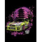 Black T-shirt with a unique "Sakura Subaru Style" graphic from Wroom Shop