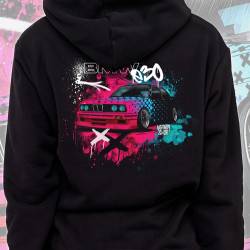 Black hoodie "BMW e30"  Wroom Shop