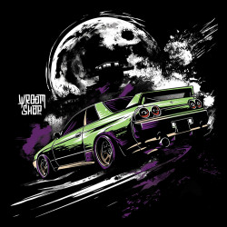 Black hoodie "Full Moon Nissan Style" Wroom Shop