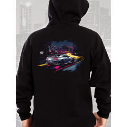 Black hoodie  "Night Life Nissan Style" Wroom Shop
