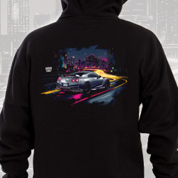 Black hoodie  "Night Life Nissan Style" Wroom Shop
