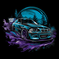 Black hoodie "Purple Forest Drift Style" Wroom Shop