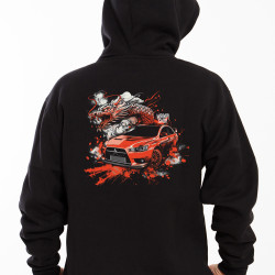 Black hoodie "Red Dragon Japan Style"  Wroom Shop