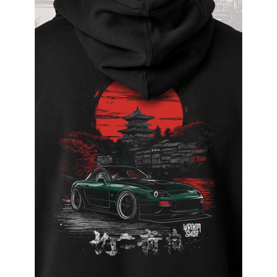 Black hoodie "Red Sun Mazda Style" Wroom Shop Black hoodie "Red Sun Mazda Style" Wroom Shop