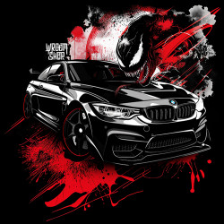 Black hoodie "Red Venom BMW Style" Wroom Shop