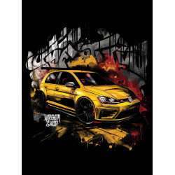Black T-shirt with a unique "Street Life Golf Style" graphic from Wroom Shop