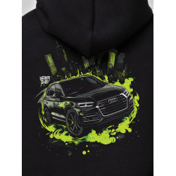 Black hoodie "Toxic Green Audi Style" Wroom Shop