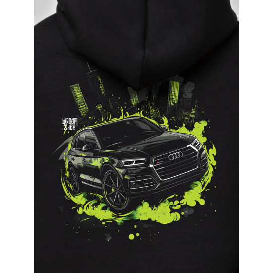 Black hoodie "Toxic Green Audi Style" Wroom Shop Black hoodie "Toxic Green Audi Style" Wroom Shop