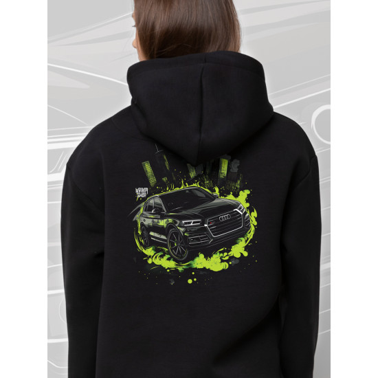 Black hoodie "Toxic Green Audi Style" Wroom Shop Black hoodie "Toxic Green Audi Style" Wroom Shop