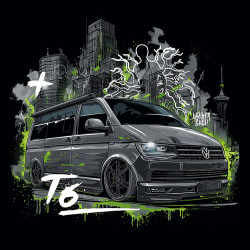 Black hoodie "VW Transporter T6"  Wroom Shop