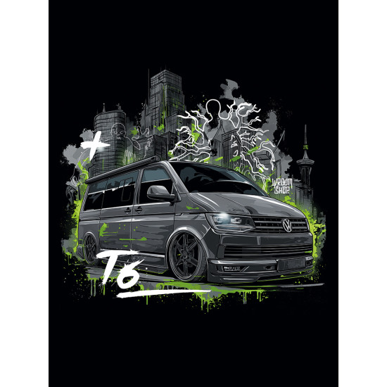 Black hoodie "VW Transporter T6"  Wroom Shop