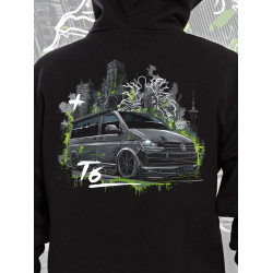 Black hoodie "VW Transporter T6"  Wroom Shop