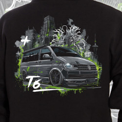 Black hoodie "VW Transporter T6"  Wroom Shop
