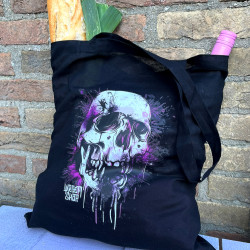 Black cotton bag with "Skull" print from Wroom Shop