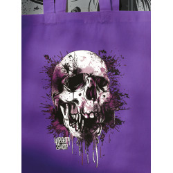 Purple cotton bag with "Skull" print from Wroom Shop