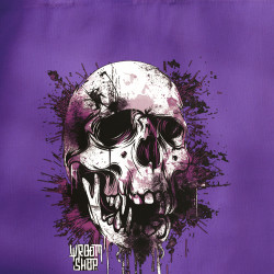Purple cotton bag with "Skull" print from Wroom Shop