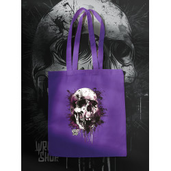 Purple cotton bag with "Skull" print from Wroom Shop