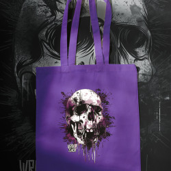 Purple cotton bag with "Skull" print from Wroom Shop