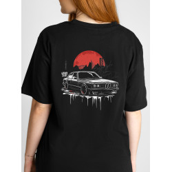 Black T-shirt with a unique "BMW Style Bridge" graphic from Wroom Shop