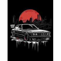 Black T-shirt with a unique "BMW Style Bridge" graphic from Wroom Shop