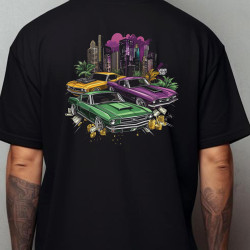 Black T-shirt with a unique "Classic Mafia Trio" graphic from Wroom Shop