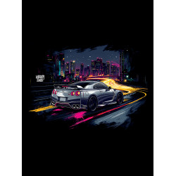 Black hoodie  "Night Life Nissan Style" Wroom Shop