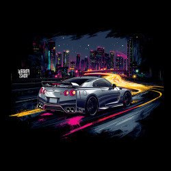 Black hoodie  "Night Life Nissan Style" Wroom Shop