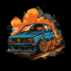 Black hoodie "Orange Power VW" Wroom Shop