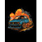 Black hoodie "Orange Power VW" Wroom Shop