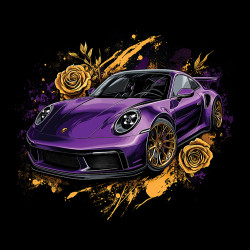 Black hoodie "Purple Ferrari Style" Wroom Shop