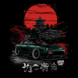 Black hoodie "Red Sun Mazda Style" Wroom Shop