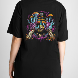 Black T-shirt with a unique "Zombie Driver" graphic from Wroom Shop
